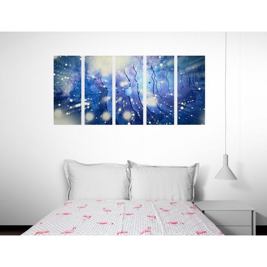 5-dielny obraz abstraktná galaxia