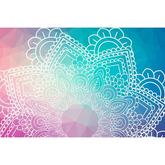 Samolepiaca tapeta biely vzor Mandaly