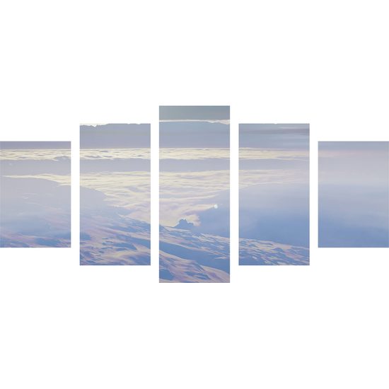 5-dielny obraz výhľad nad oblakmi