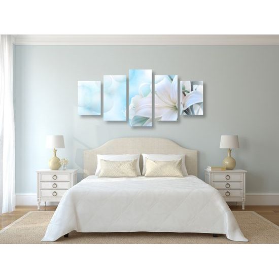 5-dielny obraz snehobiela ľalia