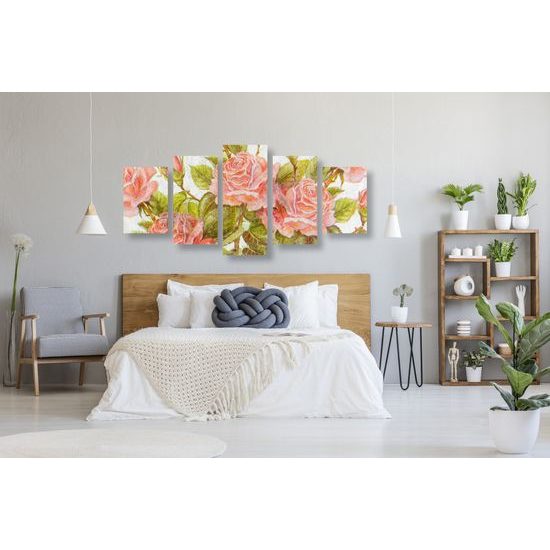 5-dielny obraz divé ruže