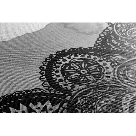 Obraz zaujímavá čiernobiela Mandala