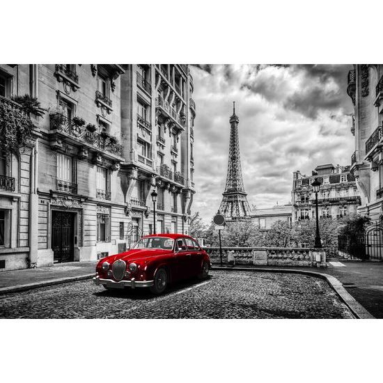 Fototapeta červený veterán v historickom Paríži