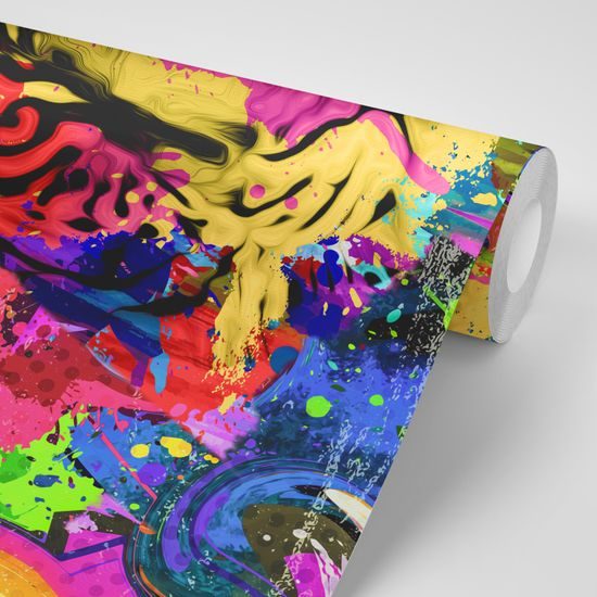 Zaujímavá tapeta pestrofarebná hlava tigra