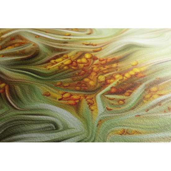 Obraz abstrakcia v zeleno-oranžových farbách