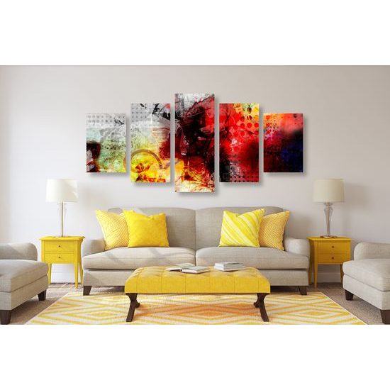 5-dielny obraz moderná abstrakcia