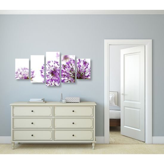 5-dielny obraz jedinečné kvety cesnaku