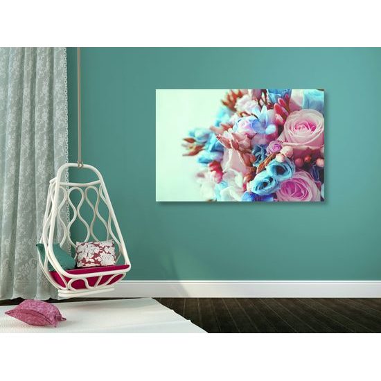 Obraz kytica ruží v pastelových farbách