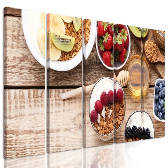 5-dielny obraz raňajky plné vitamínov