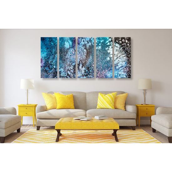 5-dielny obraz prekrásna abstrakcia zimnej prírody