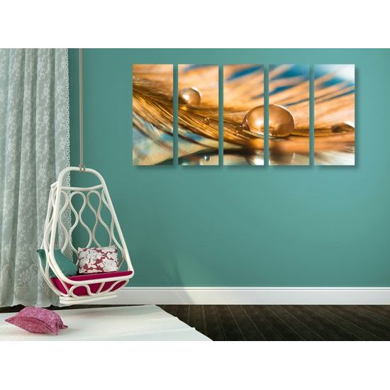 5-dielny obraz kvet v retro prevedení