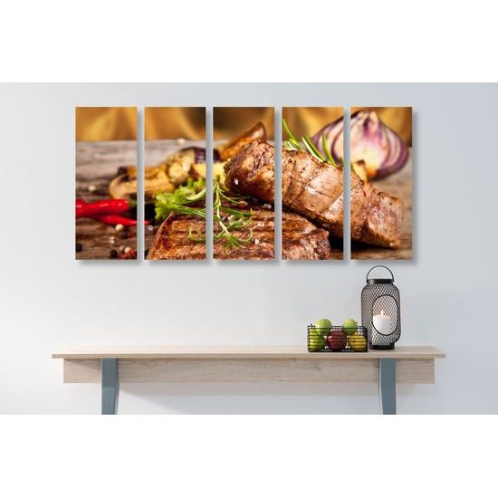 5-dielny obraz well done steak