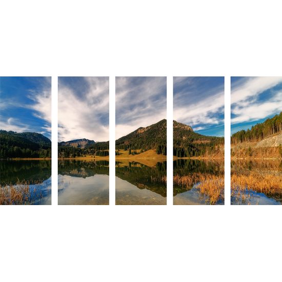 5-dielny obraz jazero medzi horami