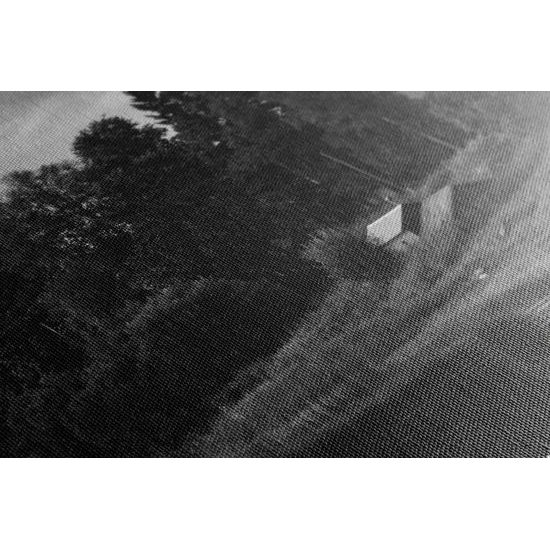 Obraz ukľudnujúca príroda v čiernobielom prevedení