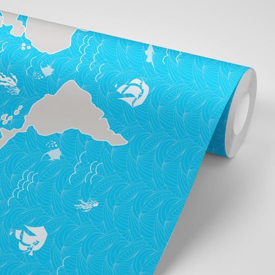 Tapeta mapa sveta s motívom mora