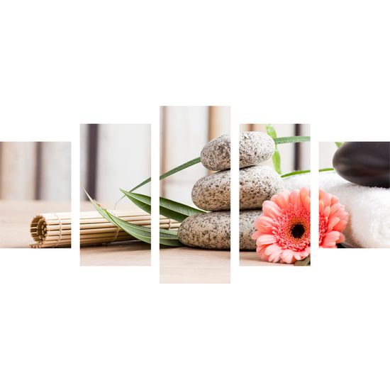 5-dielny obraz zátišie s prvkami Feng Shui