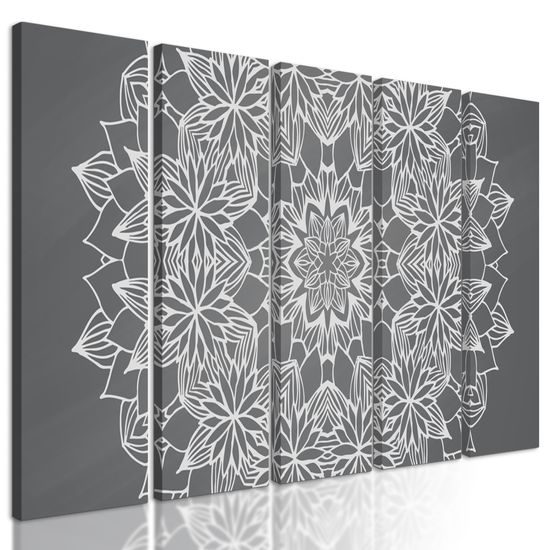 5-dielny obraz umelecká abstrakcia s kvetinovým motívom