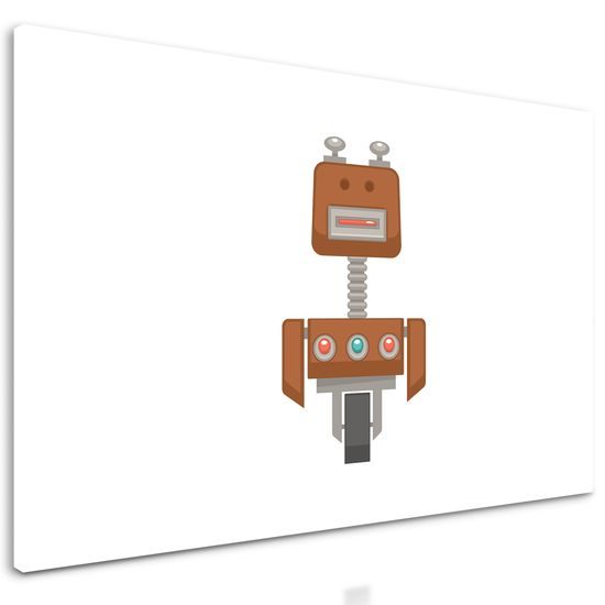 Obraz kamarát robot v hnedej farbe