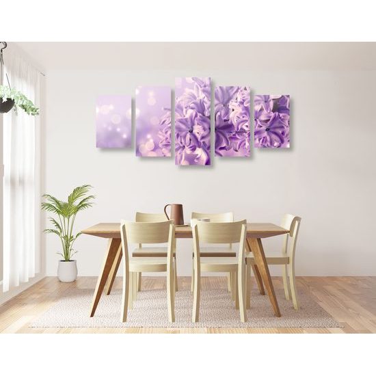 5-dielny obraz orgován v fialovom prevedení