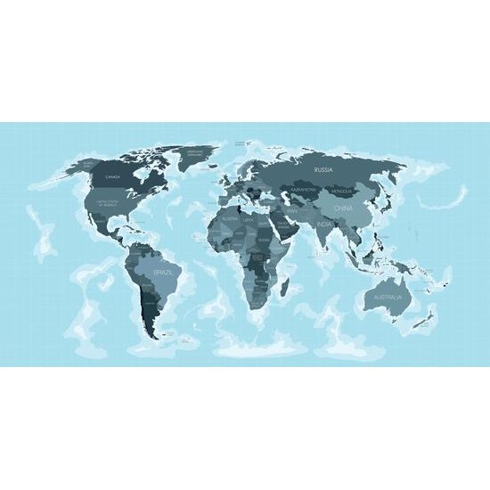 Obraz nádherná mapa v odtieňoch modrej