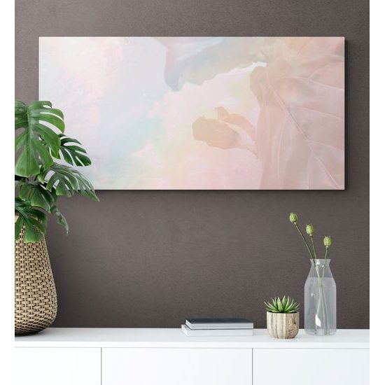 Obraz pastelové listy na hladine