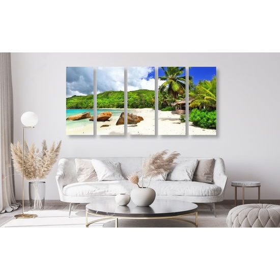 5-dielny obraz nádherná piesočnatá pláž