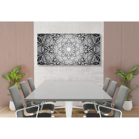 Obraz nádherná Mandala v čiernobielom prevedení