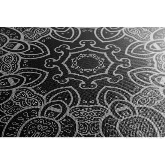 Obraz čiernobiela Mandala v indickom štýle