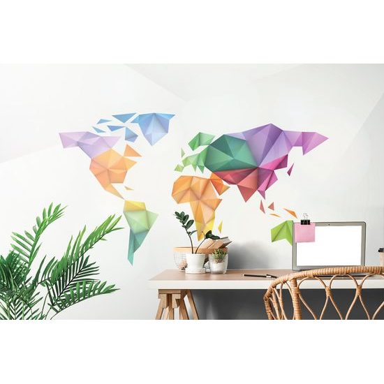 Tapeta moderná mapa sveta tvorená origami
