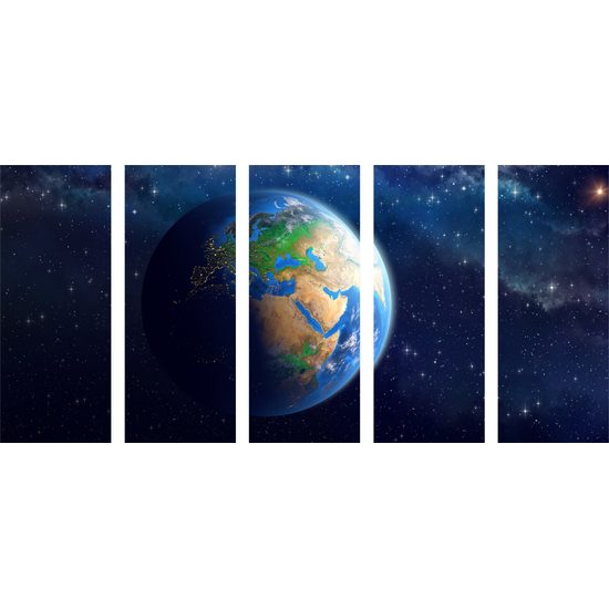 5-dielny obraz vesmírny pohľad na planétu Zem