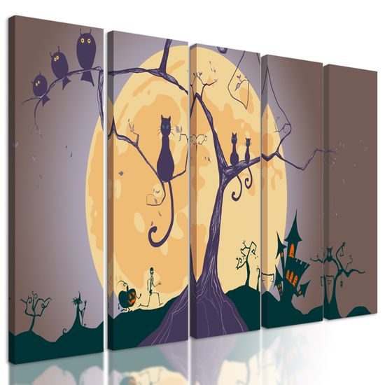 5-dielny obraz strašidelná krajina