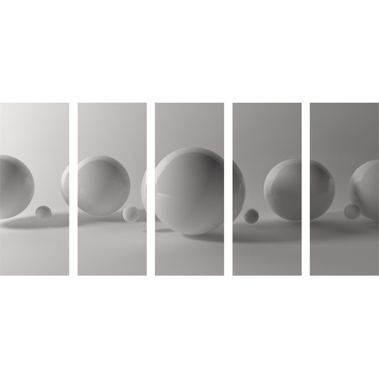 5-dielny obraz guľočky na jemnom pozadí
