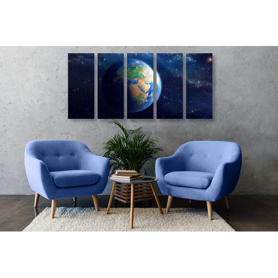 5-dielny obraz vesmírny pohľad na planétu Zem