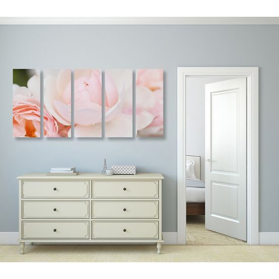 5-dielny obraz pôvabné ruže