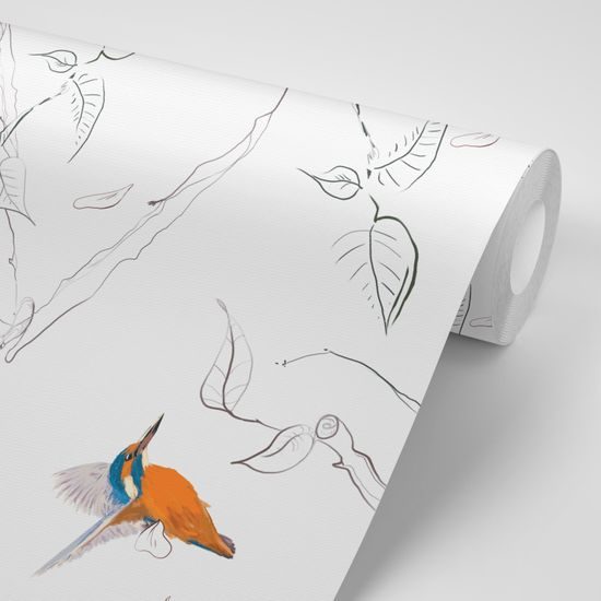 Samolepiaca tapeta malé vtáčiky v hustom lese