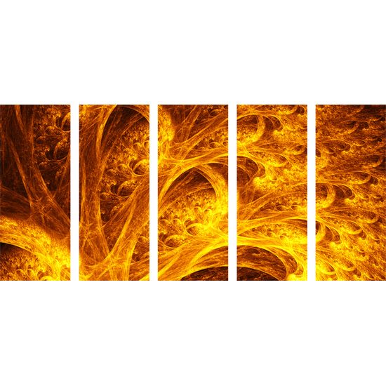 5-dielny obraz ohnivý strom