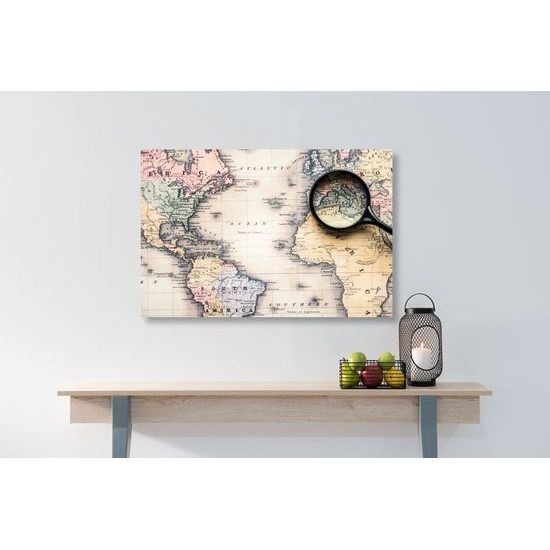 Obraz mapa sveta vo vintage prevedení