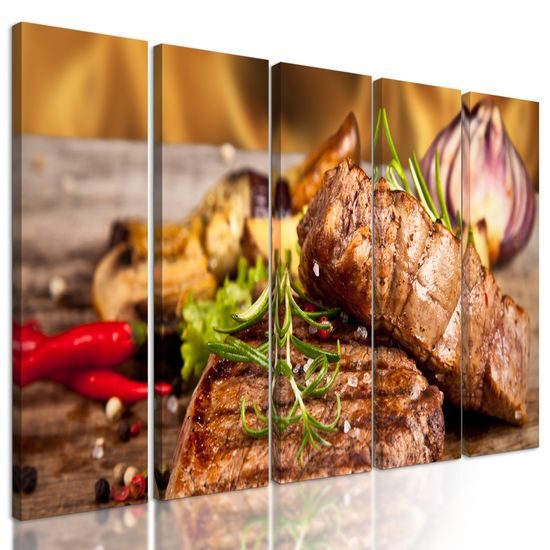 5-dielny obraz well done steak