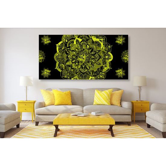 Obraz žltá vintage Mandala