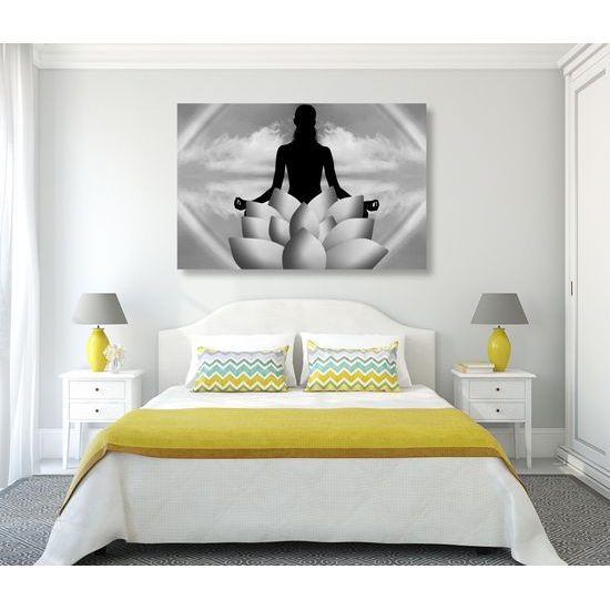 Obraz tréning mysle v čiernobielom prevedení