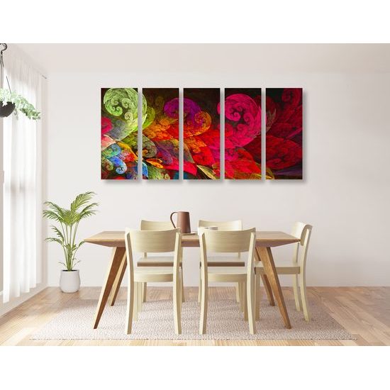 5-dielny obraz pastelový dym