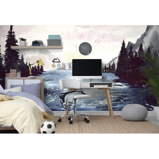 Originálna samolepiaca tapeta maľovaná divoká rieka