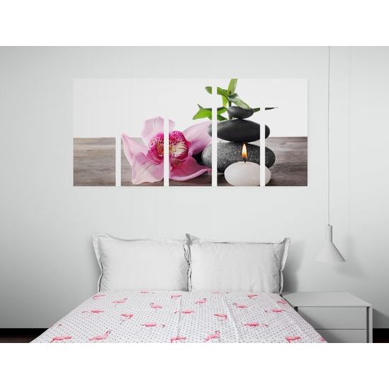 5-dielny obraz nežné wellness zátišie
