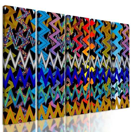 5-dielny obraz farebný abstraktný vzor