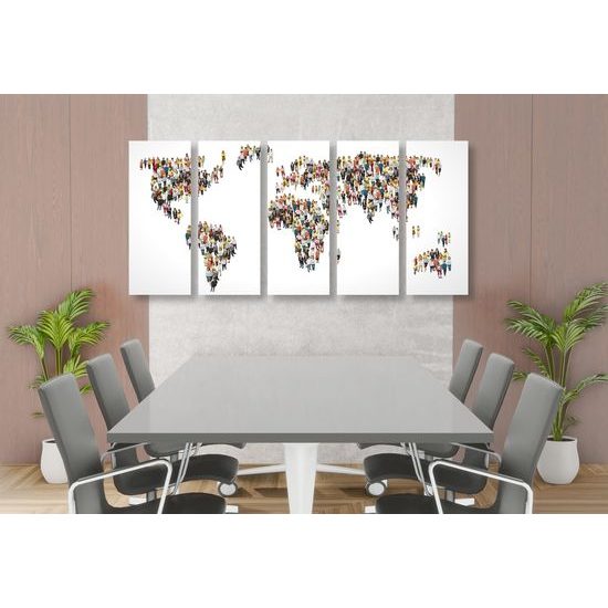 5-dielny obraz mapa tvorená ľudmi