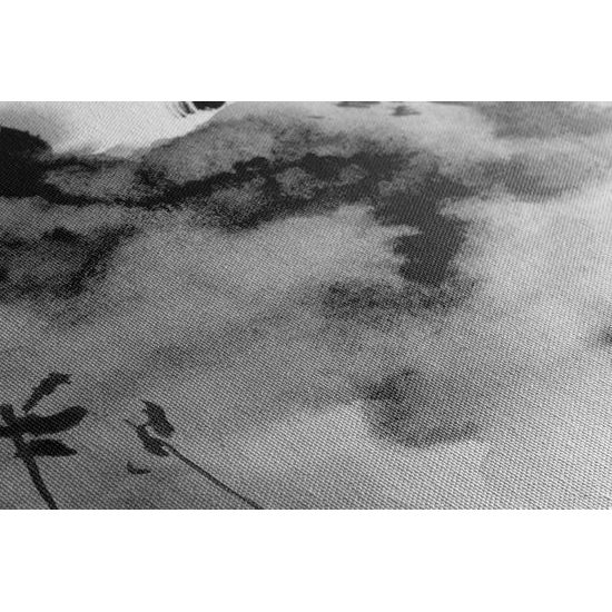 Obraz čiernobiela obloha v akvarelovom prevedení