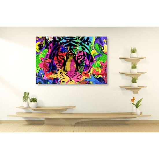 Obraz pestrofarebná hlava tigra