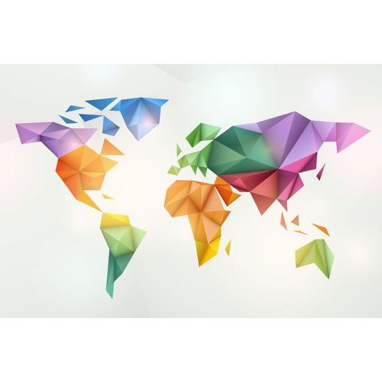 Obraz moderná mapa sveta tvorená origami