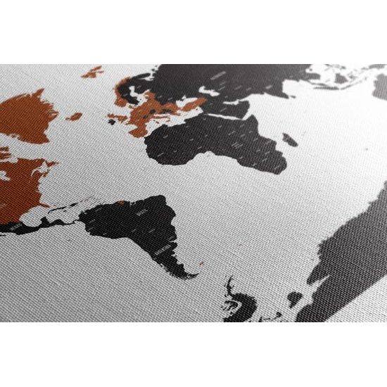 Obraz zaujímavá mapa na bielom pozadí s oranžovým detailom