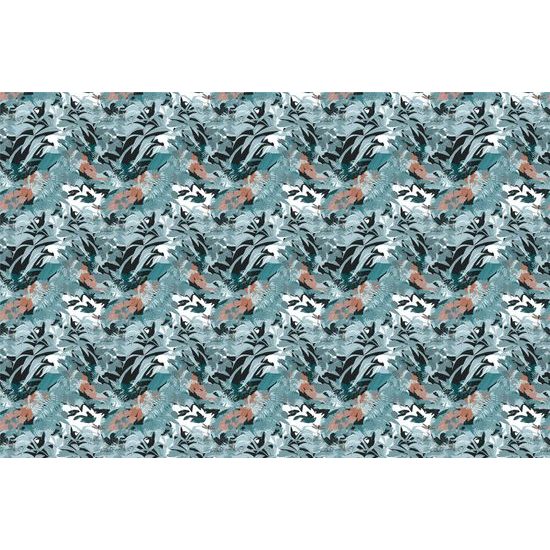 Samolepiaca tapeta tropický prales v modrom prevedení